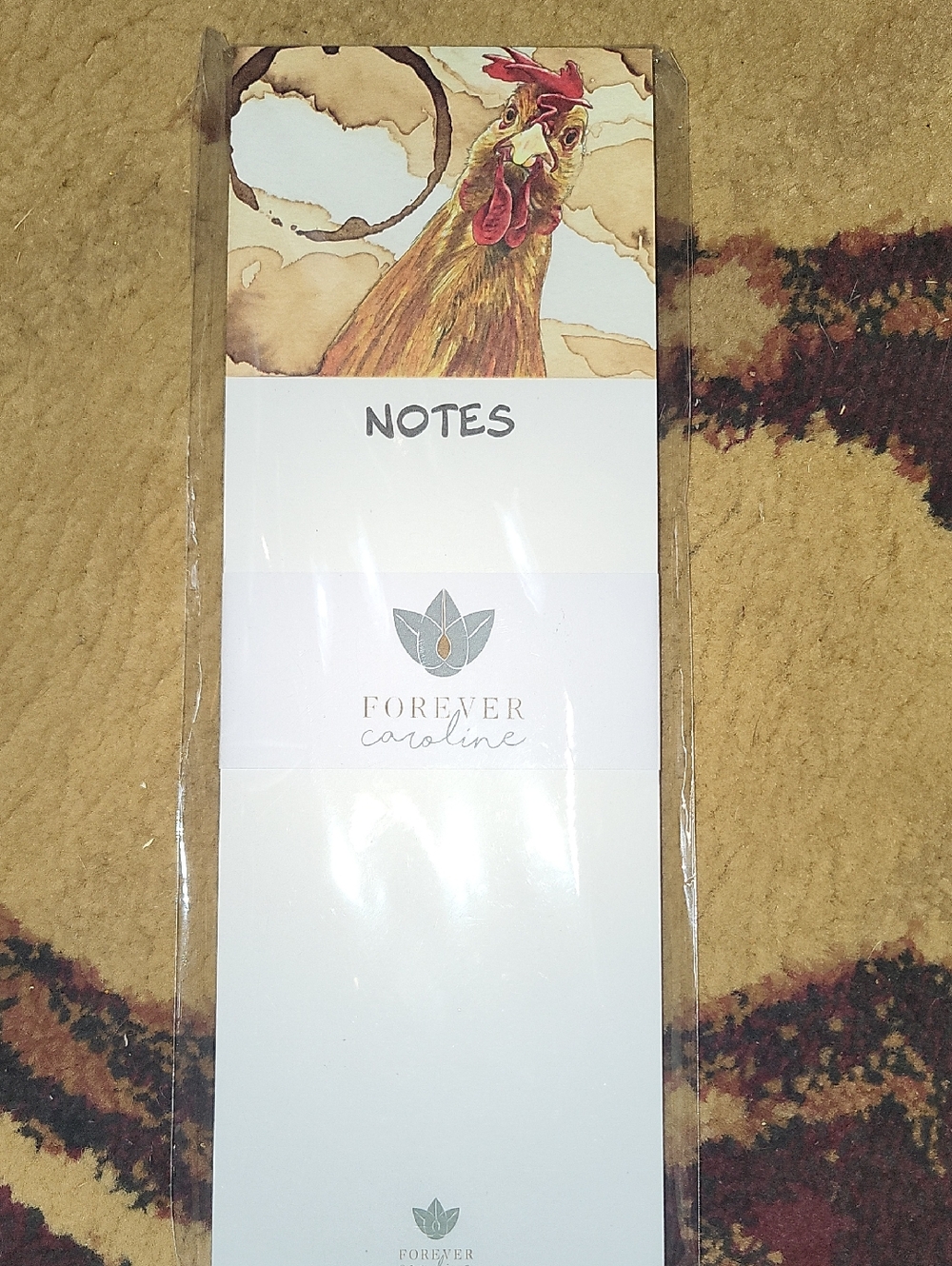 Rooster Notes Notepad - White and Brown